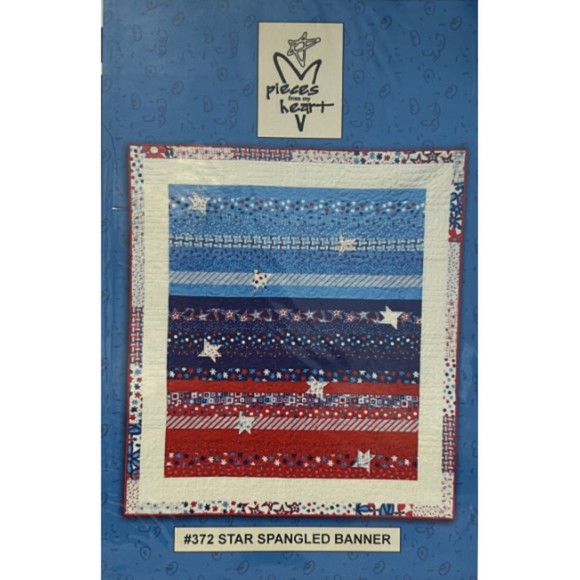 Pieces Of My Heart - Star Spangled Banner Quilt Pattern - Size 54" x 60" - Picture 1 of 2